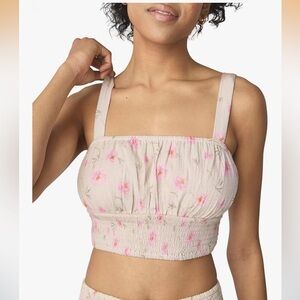 NWT florence by mills Women's Garden Party Smocked Crop Tie Top  XXL